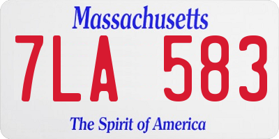 MA license plate 7LA583