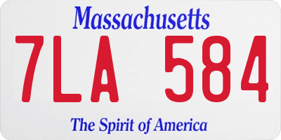 MA license plate 7LA584