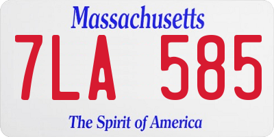 MA license plate 7LA585