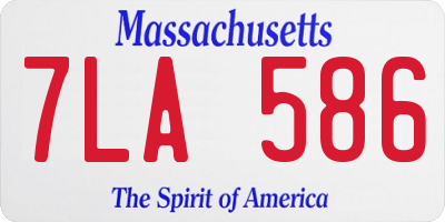MA license plate 7LA586