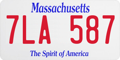 MA license plate 7LA587