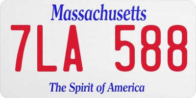 MA license plate 7LA588