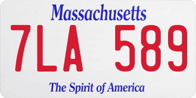 MA license plate 7LA589
