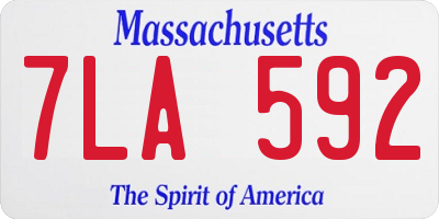 MA license plate 7LA592