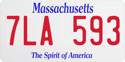 MA license plate 7LA593