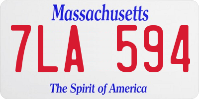 MA license plate 7LA594