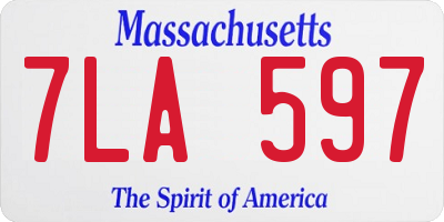 MA license plate 7LA597
