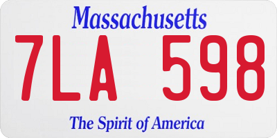 MA license plate 7LA598