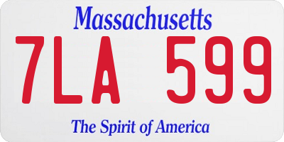 MA license plate 7LA599