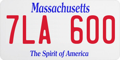 MA license plate 7LA600