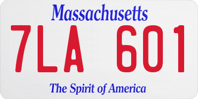 MA license plate 7LA601