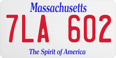 MA license plate 7LA602