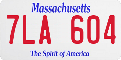 MA license plate 7LA604