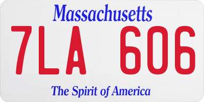 MA license plate 7LA606