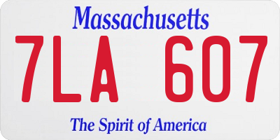 MA license plate 7LA607