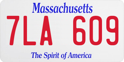 MA license plate 7LA609