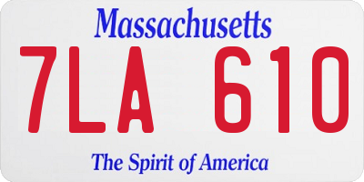 MA license plate 7LA610