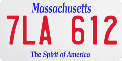 MA license plate 7LA612