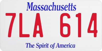 MA license plate 7LA614