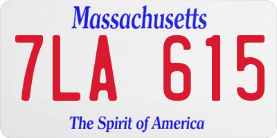 MA license plate 7LA615