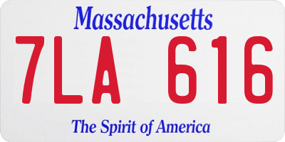 MA license plate 7LA616