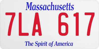 MA license plate 7LA617