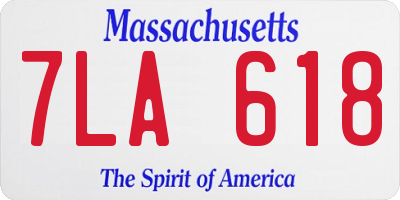 MA license plate 7LA618