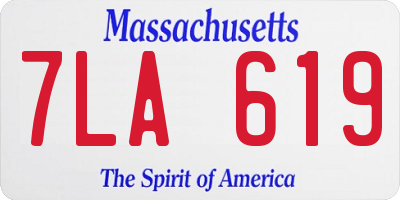 MA license plate 7LA619
