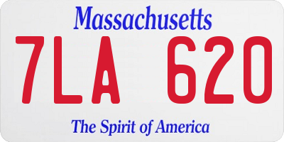 MA license plate 7LA620