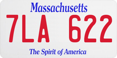 MA license plate 7LA622