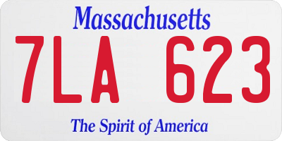 MA license plate 7LA623