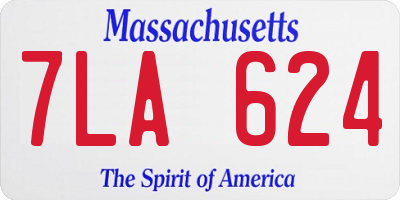 MA license plate 7LA624