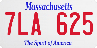 MA license plate 7LA625