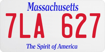 MA license plate 7LA627