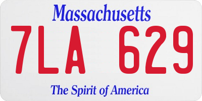 MA license plate 7LA629