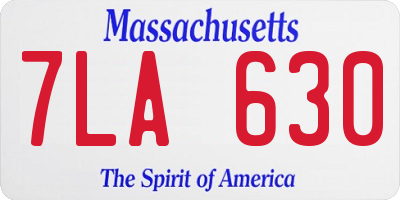 MA license plate 7LA630