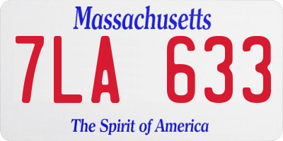 MA license plate 7LA633