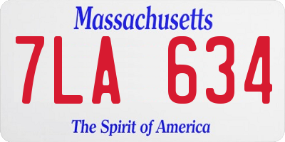 MA license plate 7LA634