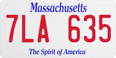 MA license plate 7LA635