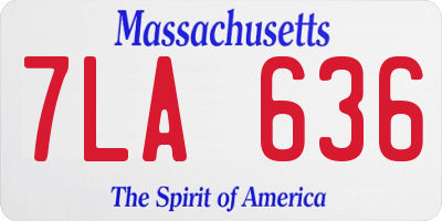 MA license plate 7LA636