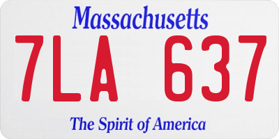 MA license plate 7LA637