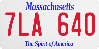 MA license plate 7LA640
