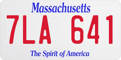 MA license plate 7LA641