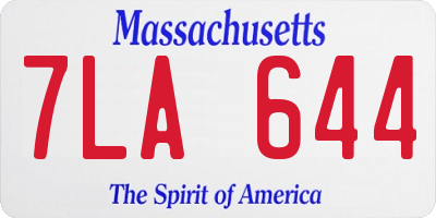 MA license plate 7LA644