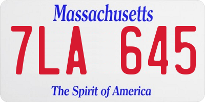 MA license plate 7LA645