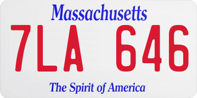 MA license plate 7LA646