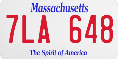 MA license plate 7LA648