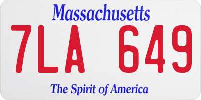MA license plate 7LA649