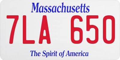MA license plate 7LA650