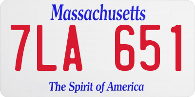 MA license plate 7LA651